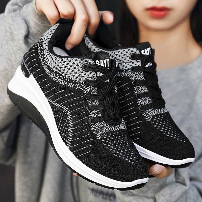 Antmvs  Ladies Platform Sneakers Fashion Versatile Flat Sneakers Mesh Breathable Ladies Casual Shoes Zapatos Casuales De Mujer