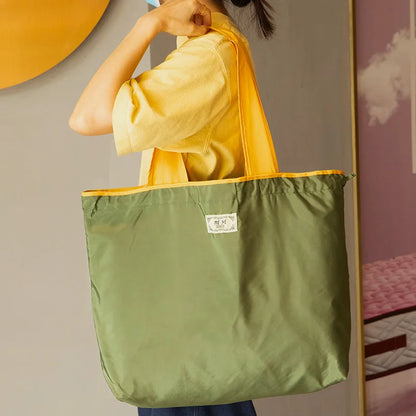 Antmvs Antmvs - Large Capacity Reusable Drawstring Bag Nylon Foldable Grocery Bag Collapsible Shopping Bag Eco Large Polyester Beach Bag Totes