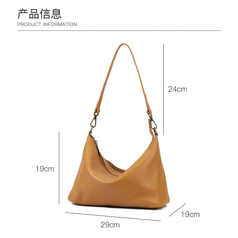 Antmvs Antmvs Single shoulder bag with cowhide top layer fashionable and minimalist underarm bag genuine leather for women's handbag