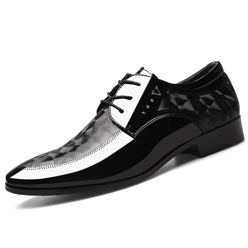 antmvs   Men Leather Shoes Spring New Fashion Bright Business Formal Wear Shoes Comfortable Breathable Large Size Male Shoes