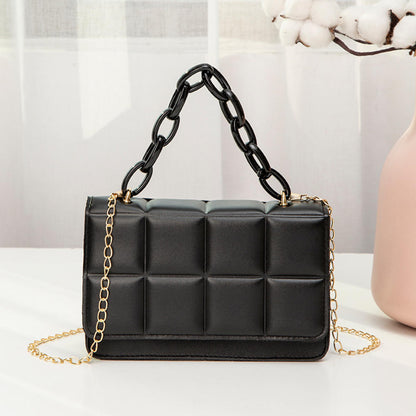 Antmvs Antmvs Hardware Hook Bag Rigorous Sewing Bag One Shoulder Crossbody Bag Small Square Buckle Portable Messenger Bag Foreign Style