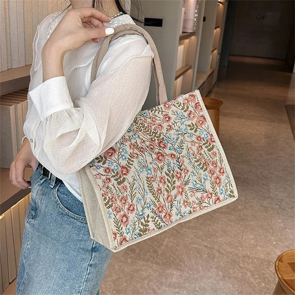 Antmvs Antmvs - Literary Large Capacity Cotton Linen Women'S Bag New Fashion Work Commuting Underarm Bag Shoulder Bag Casual Handbag