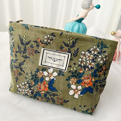 Antmvs Antmvs Large Capacity Travel Makeup Bag Skincare Bag Toiletry Organizer Makeup Pouch Clutch Fashion Simple Floral Jacquard Cosmetic Bag