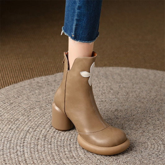 Antmvs New Autumn Winter Short Fashion Boots Women Shoes Round Toe Boots Casual Chunky Platform Boots For Women Mixed Color Ankle Boots