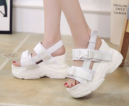 antmvs  12Cm High Heeled Sandals Female Slides Shoes Thick Bottom Summer 2024 New Women's Shoes Wedge With Open Toe Platform Shoes