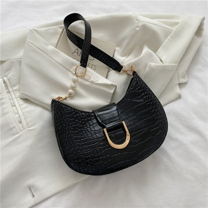 Antmvs Antmvs Luxury Crocodile Pattern Beading Chain Shoulder Bags For Women  Female Underarm Bag Ladies Purses And Handbags Casual Tote