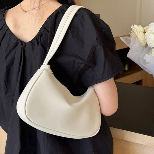 Antmvs Antmvs Solid Color Women's Underarm Bag Simple Design Ladies Small Shoulder Bags Soft PU Leather Female Armpit Bag Purse Handbags