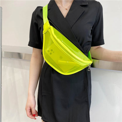 Antmvs Antmvs Fashion New Women Transparent Waist Bag PVC Fanny Hip Pack Girls Lady Candy Color Phone Pouch Shoulder Chest Bag Bum Belt Bag