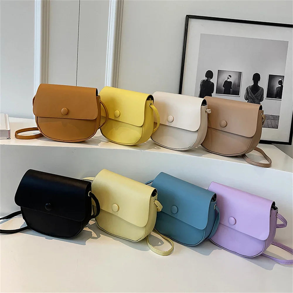 Antmvs Antmvs - Fashion Women Pu Leather Crossbody Bagsimple Solid Color Flap Messenger Bag Designer Handbag Pouch Lady Shoulder Bag Clutchpurse