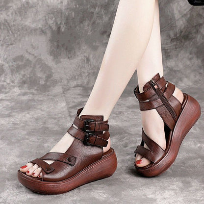 antmvs  Summer Women Wedge Platform Sandals Shoes Fashion Designer High Top Womens Casual Sandal Shoes Thick Sole Rome Sandalias