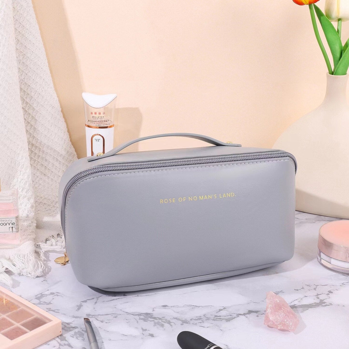 Antmvs Antmvs  Large-Capacity Travel Cosmetic Bag Portable PU Makeup Pouch Women Waterproof Bathroom Washbag Multifunctional Toiletry Kit