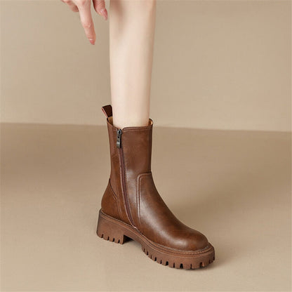 Antmvs  New Autumn Winter Chimney Boots Chelsea Boots Women Shoes Round Toe Boots Casual Chunky Platform Boots For Women Botines