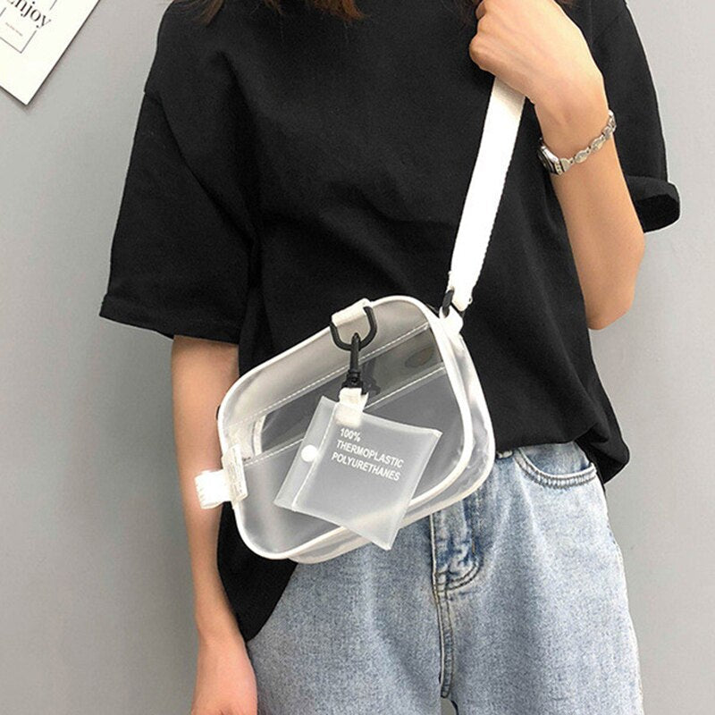 Antmvs Antmvs Jelly Small Phone Bags With Card Holder Wide Straps Flap Causual PVC Transparent Clear Woman Crossbody Bags Shoulder Bag Handbag