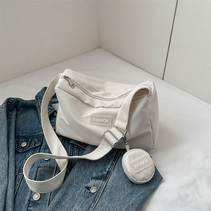 Antmvs Antmvs INS Simple Campus Canvas Bag  Spring New High Capacity Bag Women's Bag Fashion Girl Single Shoulder Crossbody Bags for Women