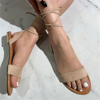 antmvs  Summer Shoes For Women Sandals Fashion Straps Ladies Pen Toe Shoes Woman Round Toe Flat Casual Sandal Outside Female Sandalias