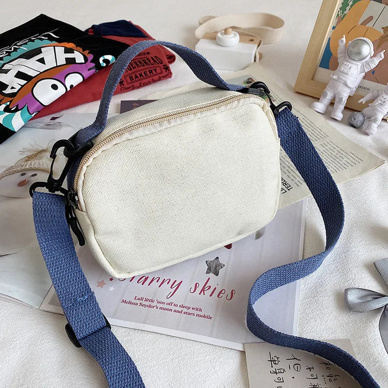 Antmvs Antmvs - Small Women Canvas Shoulder Bags Korean Cartoon Print Fashion Mini Cloth Handbags Phone Crossbody Bag for Cute Girl  Purse