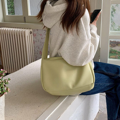 Antmvs Antmvs  Large Capacity Bag Women's  New Soft Leather Commuting Tote Bag College Students' Shoulder Bag Messenger Bag