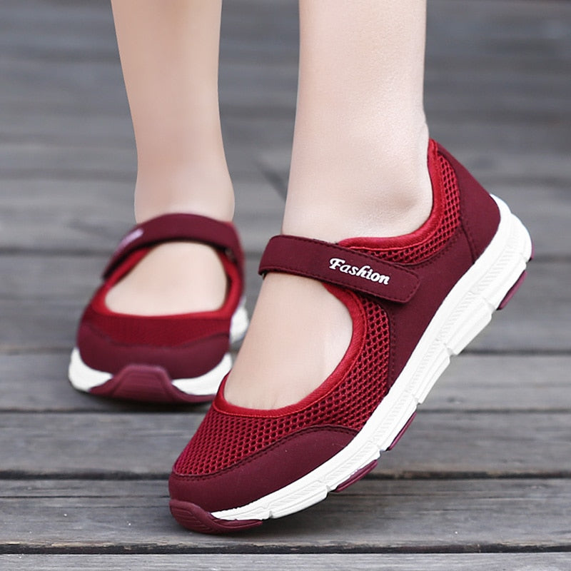 Antmvs New Women Flats  Spring Summer Ladies Mesh Flat Shoes Women Soft Breathable Sneakers Women Casual Shoes White Nurse Shoes