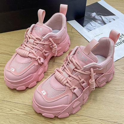 Black Friday Antmvs  Fashion Chunky Sneakers Women Vulcanized Shoes Lace Up Platform Sneakers Casual Shoes Women Flats Breathable Lady Sport Shoes