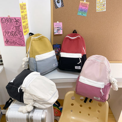Antmvs Antmvs  Cute Nylon Women Backpack Solid Color Female Student Schoolbag For Teenage Girl Travel Shoulder Bags School Bagpack