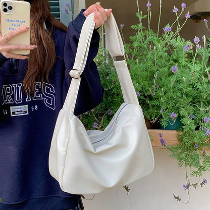 Antmvs Antmvs  Large Capacity Bag Women's  New Soft Leather Commuting Tote Bag College Students' Shoulder Bag Messenger Bag
