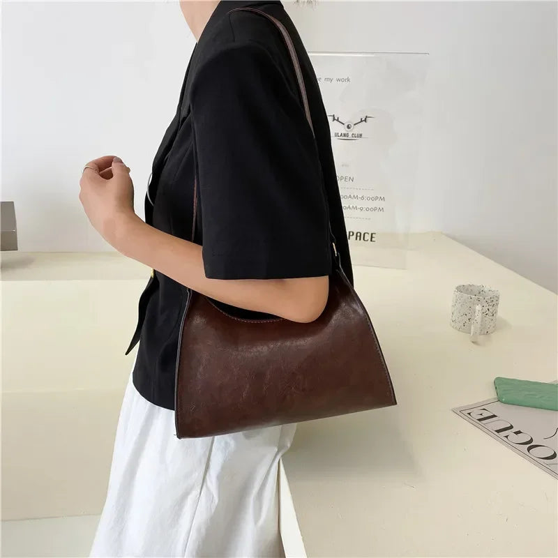 Antmvs Antmvs -  New Fashion Casual Underarm Bag Fashion Network Red Retro Crescent Bag Simple Solid Crossbody Bag Urban Women's Handbag