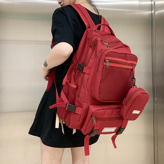 Antmvs Antmvs  New Woman Travel Backpack Solid Color Oxford Large Capacity Waterproof Schoolbag for Teenage Girl Laptop Bag Female