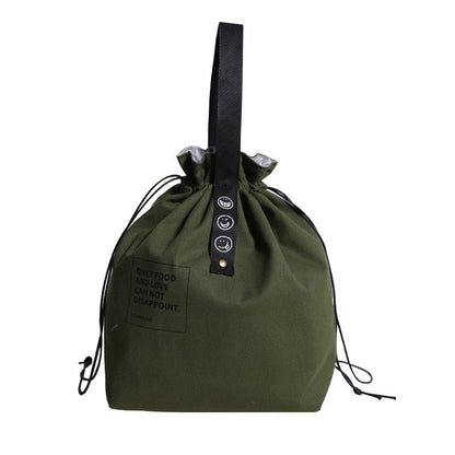 Antmvs Antmvs Lunch Bag Canvas Drawstring Thermal Insulation and Cold Storage High Capacity Camping Student Office Worker