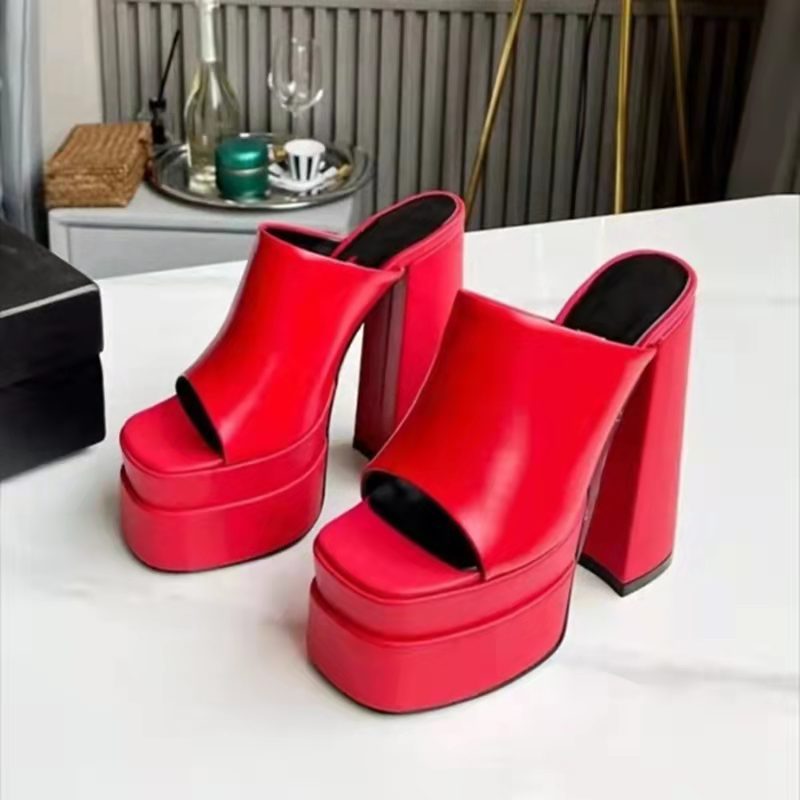 antmvs  Summer Fashion Women's High Heels Transparent Strap Solid Color Women's Sandals Pumps High Heel Platform Slippers