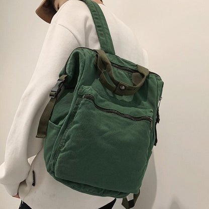 Antmvs Antmvs Retro Boys Girls Trend Canvas schoolbag Laptop College Backpack Cool Ladies Retro Student Fashion Female Travel schoolbag