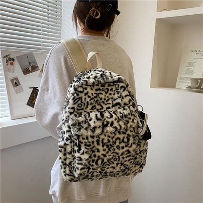 Antmvs Antmvs Winter Autumn Women Soft Plush Backpack Girls School Shoulder Bag Fashion Diamond Lattice Rucksack Female Travel Bagpack Mochila