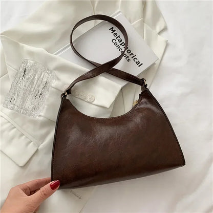 Antmvs Antmvs -  New Fashion Casual Underarm Bag Fashion Network Red Retro Crescent Bag Simple Solid Crossbody Bag Urban Women's Handbag