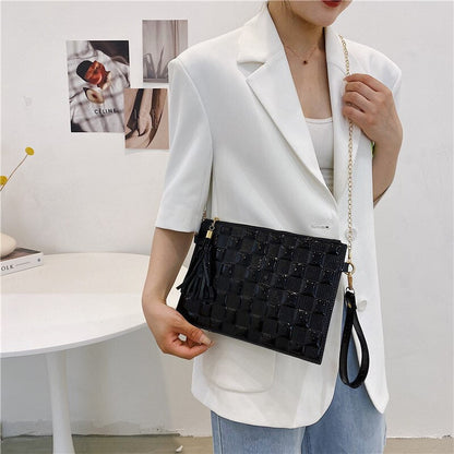 Antmvs Antmvs   Latest Hot Sale Cross Body Bags Cute Girls Shoulder Bag Elegant Bright Black & White Mini Flap Handbag Envelope Women Purse