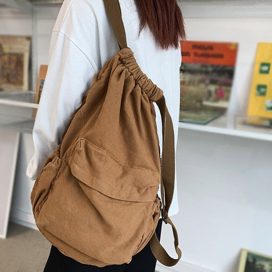 Antmvs Antmvs  Women's Canvas Cute Drawstring Backpack Fashion Women's Laptop Schoolbag Fashion Women's Backpack Cool Girl Travel Schoolbag