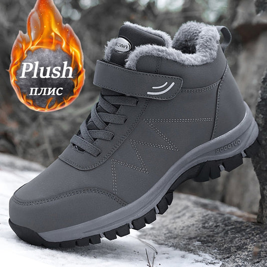 Antmvs Winter Women Boots With Fur Warm Snow Women Non-Slip Boots Men Work Casual Shoes Sneakers High Top Mom And Dad Jogging Shoes