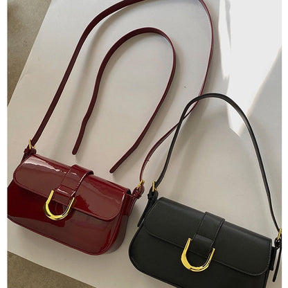 Antmvs Antmvs  Vintage Lacquered Leather Underarm Shoulder Bag Spring Trendyol Red Messenger Bag for Women All-match Casual Coin Purse