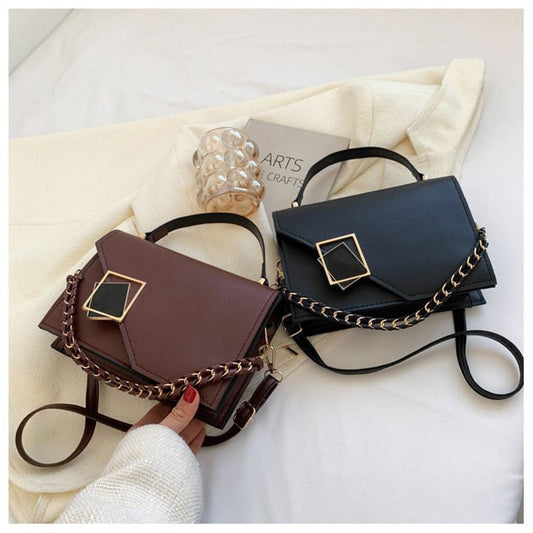 Antmvs Antmvs Hardware Hook Bag Rigorous Sewing Bag One Shoulder Crossbody Bag Small Square Buckle Portable Messenger Bag Foreign Style