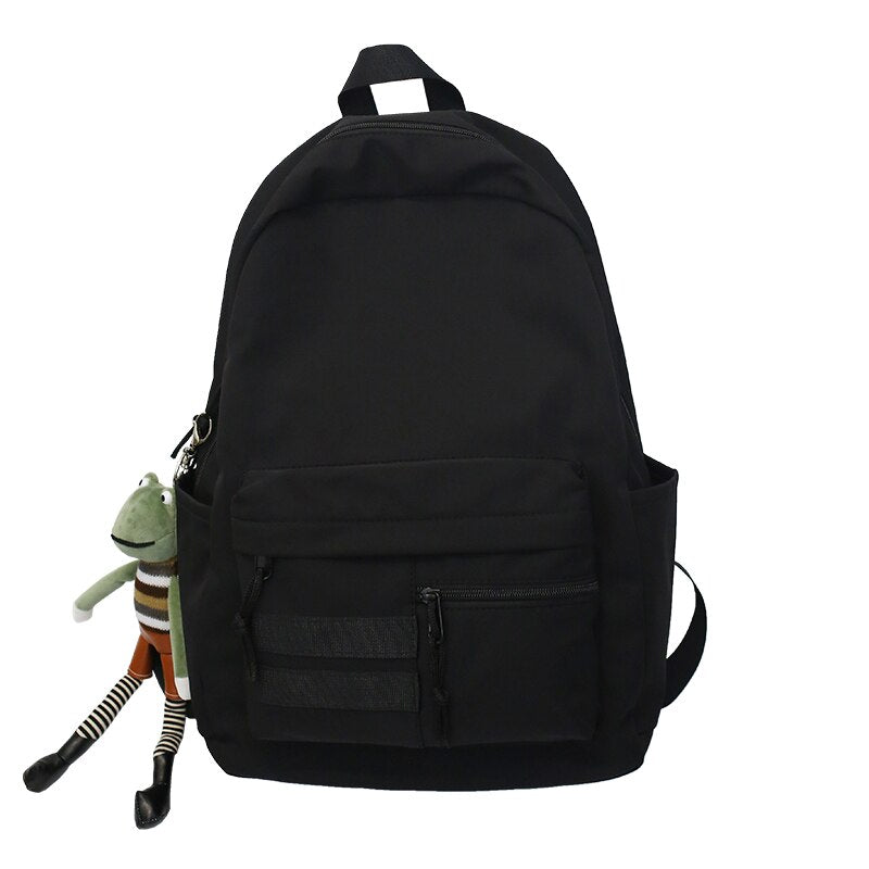 Antmvs Antmvs  Fashion Men Backpack Unisex Laptop Schoolbag Waterproof Nylon Casual Travel Backpack Solid Color College Student Bag