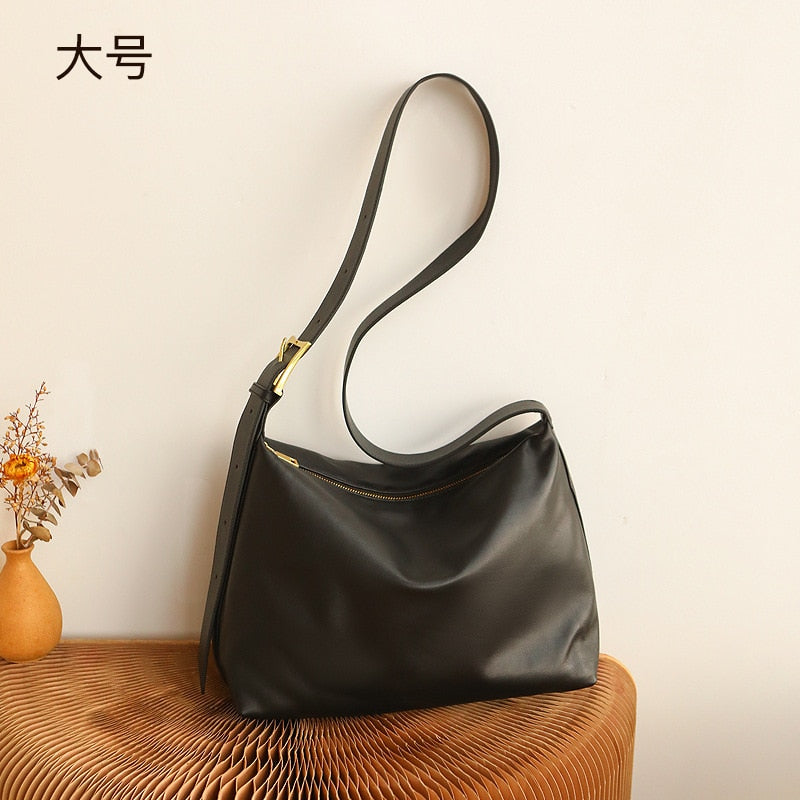 Antmvs Antmvs Genuine leather bag for women's autumn new large capacity shoulder bag, simple and versatile crossbody bag