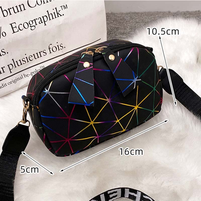 Antmvs Antmvs  Geometric Pattern Women Shoulder Bag Solid Color PU Leather Crossbody Bag Fashion Handbag And Purses Shopping Cell Phone Bag