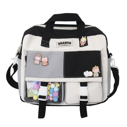 Antmvs Antmvs  Contrast Color Korean Style Women's Backpack Women's Bag  Trend Multifunctional Schoolgirl's Nylon Fabric School Bag Kawaii