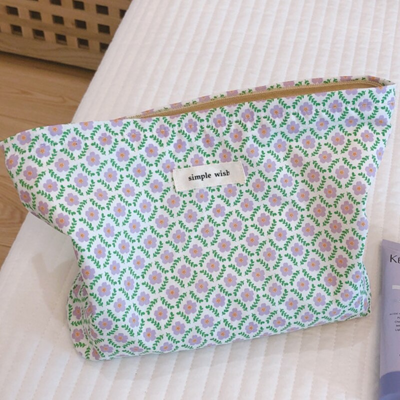 Antmvs Antmvs Large Capacity Travel Makeup Bag Skincare Bag Toiletry Organizer Makeup Pouch Clutch Fashion Simple Floral Jacquard Cosmetic Bag