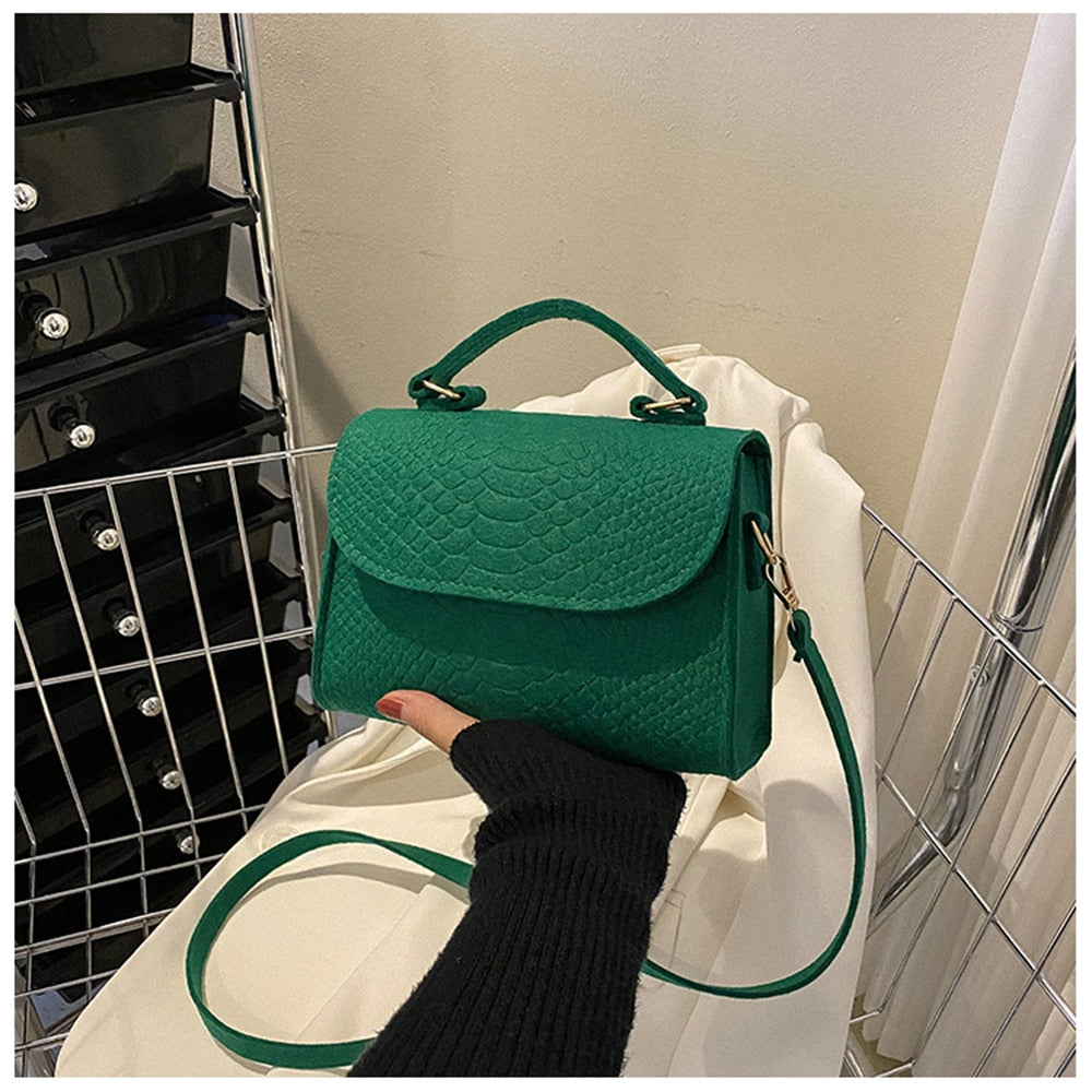 Antmvs Antmvs Crocodile Embossed Niche Crossbody Bag Solid Color Girl Luxury Totes Female Korean Trend Handbags Leather  Shoulder Bag