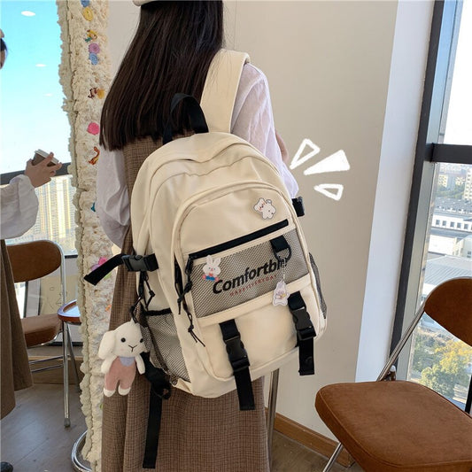 Antmvs Antmvs   Cute Nylon Waterproof Color Women Backpack Unisex Fashion Schoolbag Lady Kawaii Book Female Travel Backpack Trendy