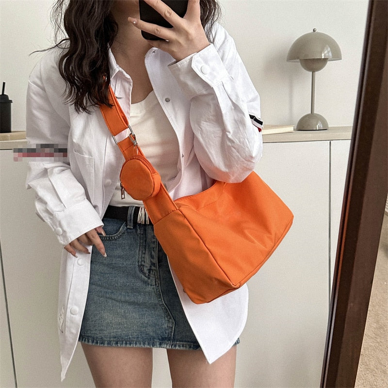 Antmvs Antmvs INS Fresh Campus Canvas Bag  Spring New Style Bag Women's Bag Fashion Network Red Girl One Shoulder Crossbody Bag