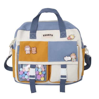 Antmvs Antmvs  Contrast Color Korean Style Women's Backpack Women's Bag  Trend Multifunctional Schoolgirl's Nylon Fabric School Bag Kawaii