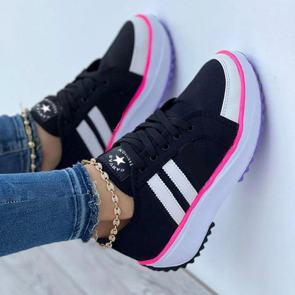 Antmvs   Summer Platform Women's Canvas Sneakers Casual Running Walking Ladies Shoes Flat Platform Round Toe Increasing Footwear