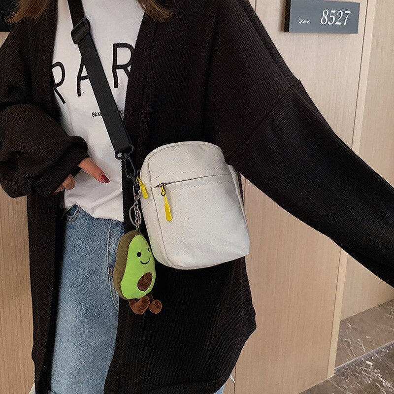 Antmvs Antmvs   New Canvas Women's Bag New Korean Canvas Small Square Bag Leisure Fashion Cute Women's One Shoulder Oblique Straddle Bag