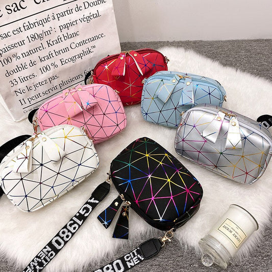 Antmvs Antmvs  Geometric Pattern Women Shoulder Bag Solid Color PU Leather Crossbody Bag Fashion Handbag And Purses Shopping Cell Phone Bag