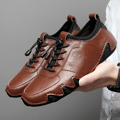 antmvs  Luxury Designer Men's Leather Casual Shoes Black Brown Waterproof Male Sneakers Flat Oxford Shoes For Men Chaussure Homme